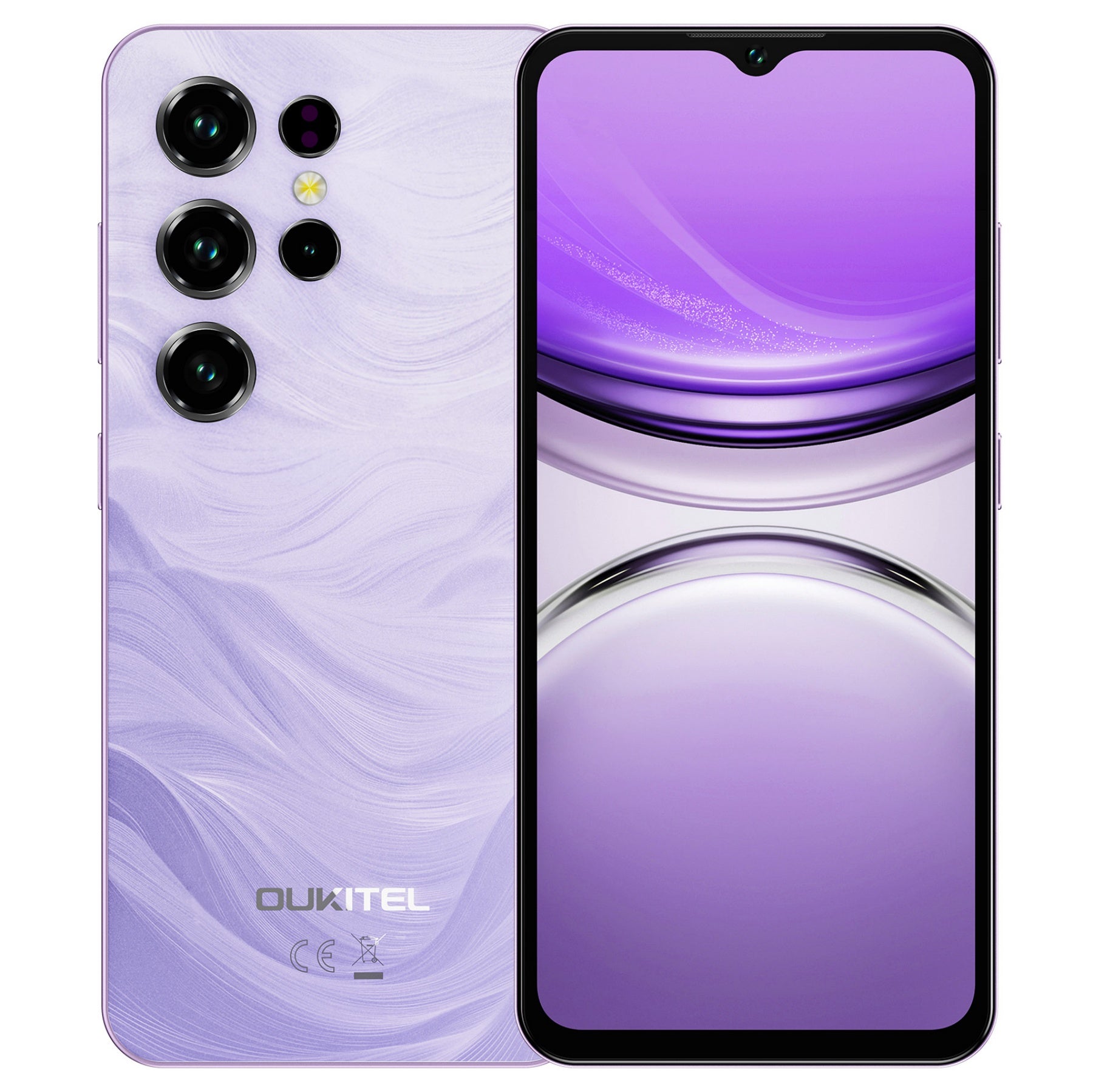 Oukitel C2 pink smartphone with 6.52-inch display, 5000mAh long-lasting battery, and stylish slim design