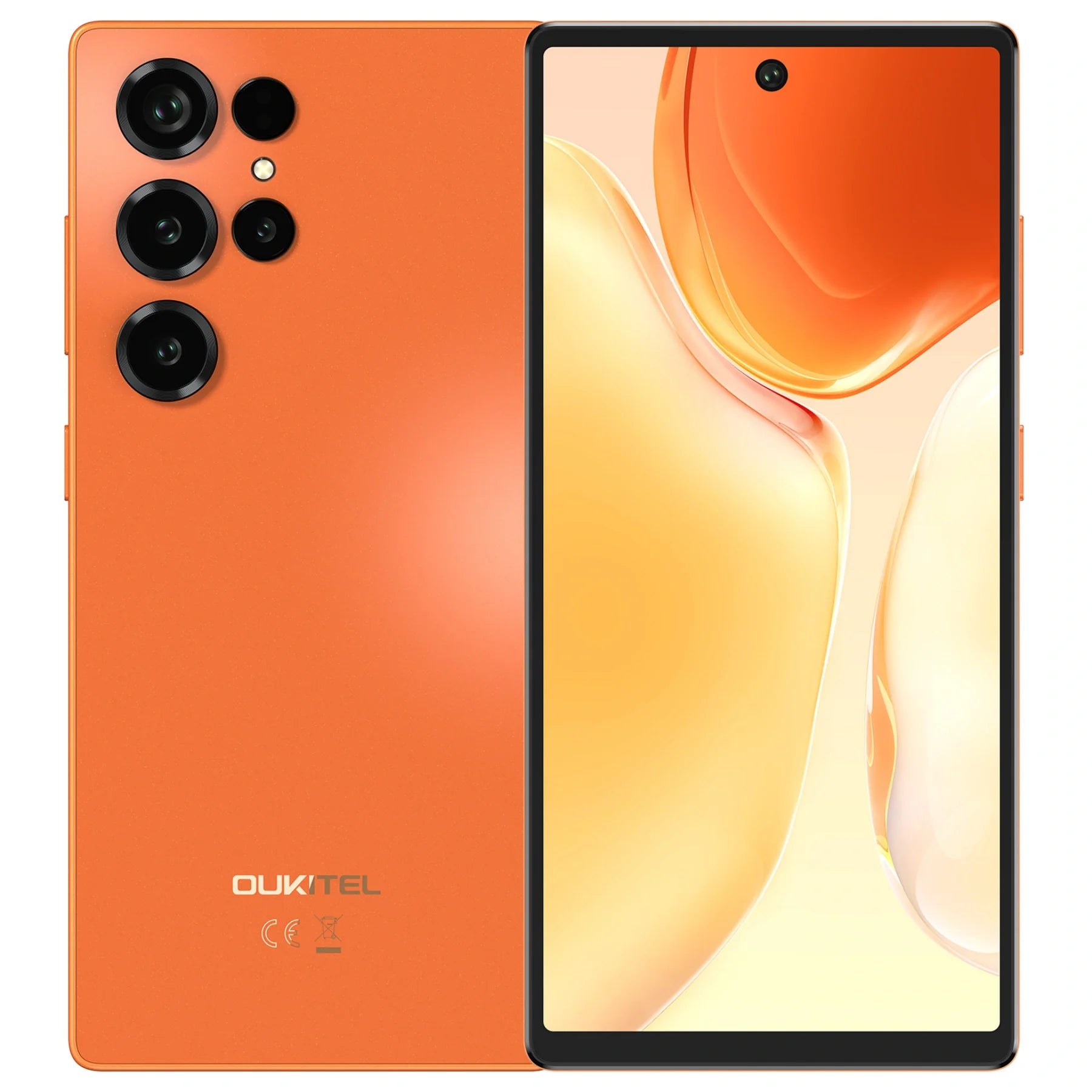 OUKITEL C66 in vibrant yellow features a large 6.73" display, powerful 24GB RAM + 512GB ROM, and a robust 5000mAh battery for seamless performance.