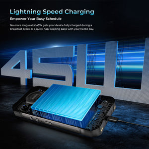 WP61 Rugged Phone featuring lightning speed 45W fast charging that empowers your busy schedule by getting your device fully charged during a breakfast break or quick nap.